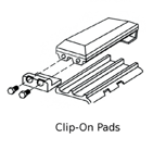 600 mm Clip-On Rubber Pad 154mm Pitch - Heavy Duty