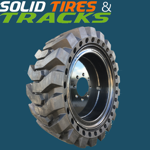 12-16.5 Solid Skid Steer Tires- Non Marking Grey